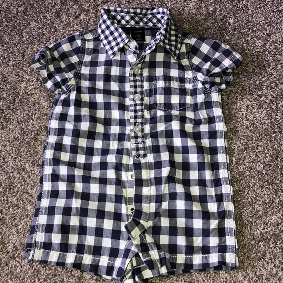 checkered baby romper